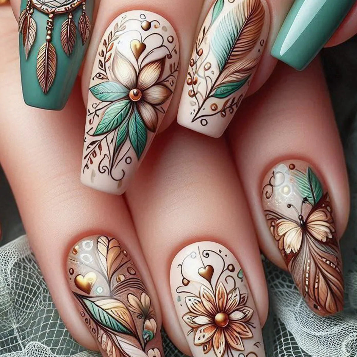 TEEK - 24pcs/set Fake Nails Set NAIL ART theteekdotcom 1947