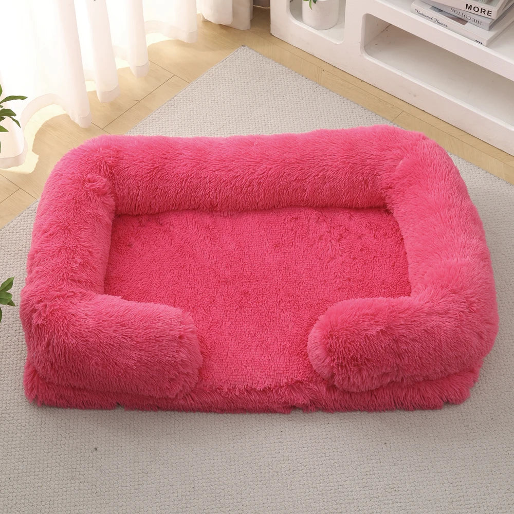 TEEK - Cozy Plush Dog Sofa Bed With Removable Cover PET SUPPLIES theteekdotcom Rose color S 40x30x12cm 