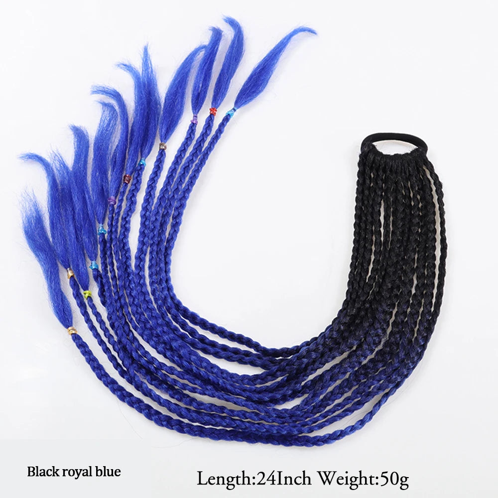 TEEK - 20 Inch Long Braided Synthetic PonytailHair Extension