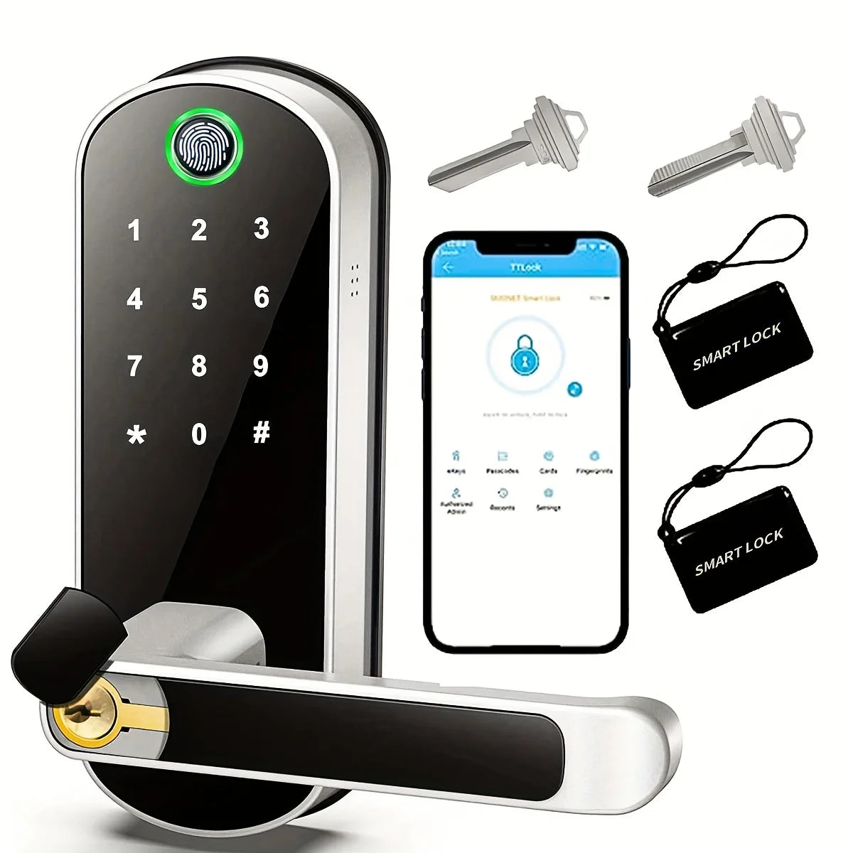 TEEK - Smart Fingerprint Door Lock HOME DECOR theteekdotcom Silver  