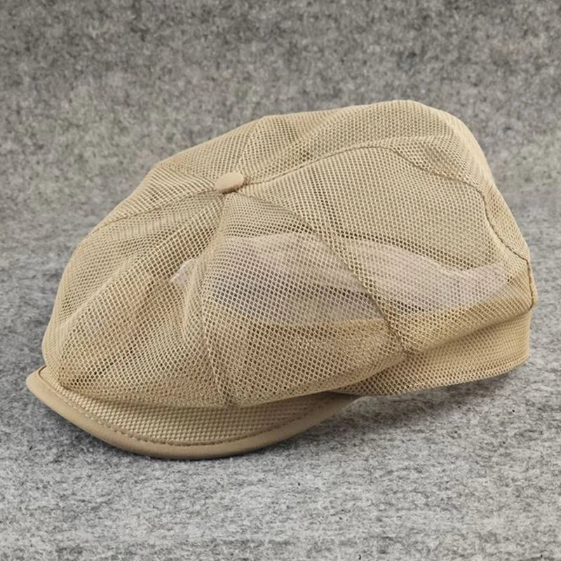 TEEK - Octagonal Mesh Newsboy Cap HAT theteekdotcom Khaki L 59-60cm/23.6in 