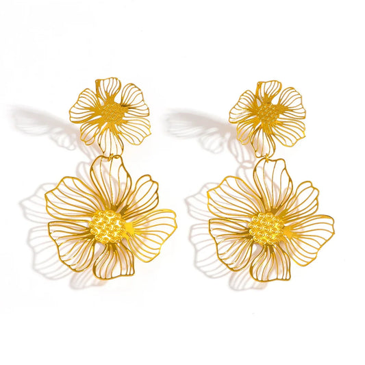 TEEK - Romantic Flower Petal Long Tassel Drop Earrings JEWELRY theteekdotcom