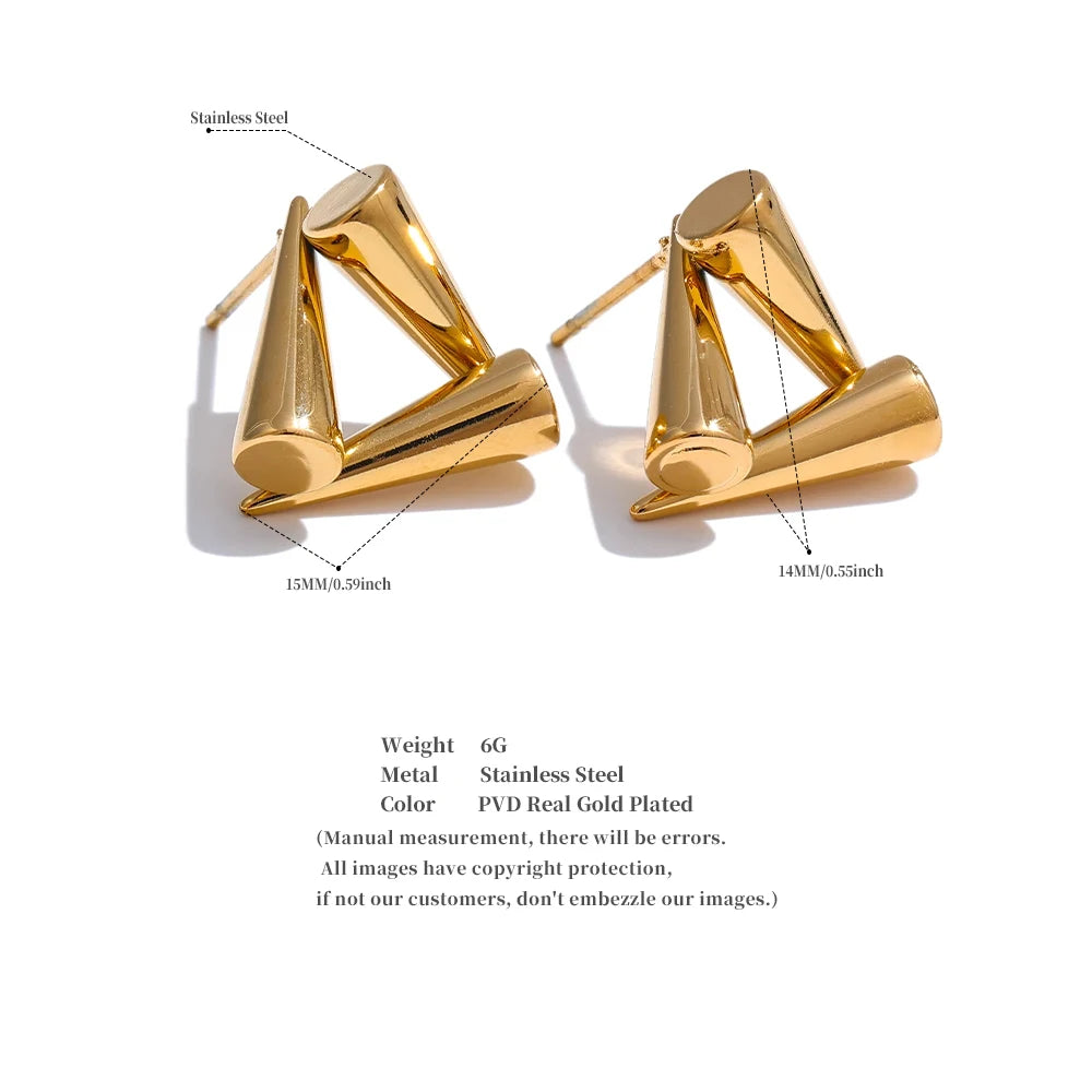 TEEK - Stainless Steel Triangle Geometry Earrings JEWELRY theteekdotcom   