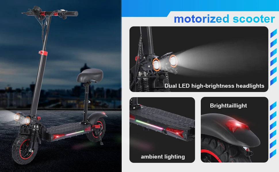 TEEK - 1200W Foldable Seated 11'' Off-Road Electric Scooter TRANSPORTATION theteekdotcom