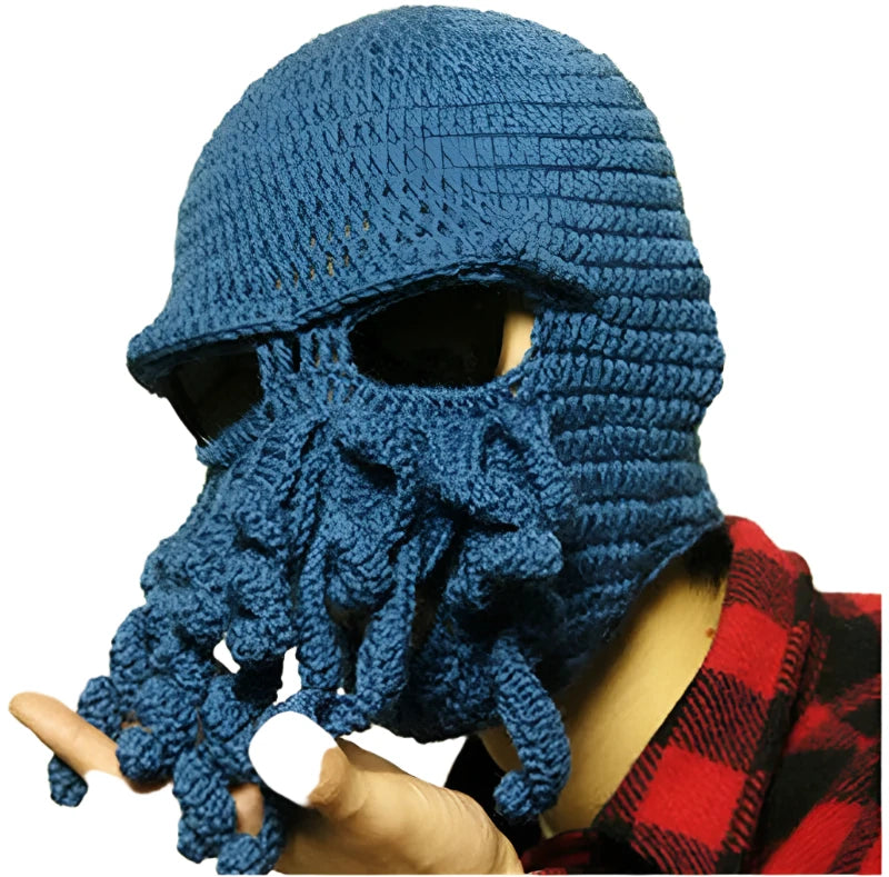 TEEK- Handmade Tentacle Crochet Bearded Beanie HAT theteekdotcom   