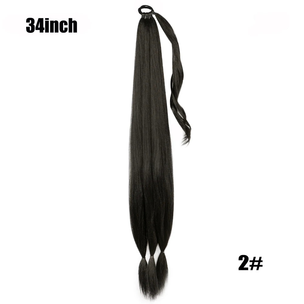 TEEK - Ponytail Synthetic Rubber Band Hair Ring 26 Inch Extensions HAIR theteekdotcom 34inch-2