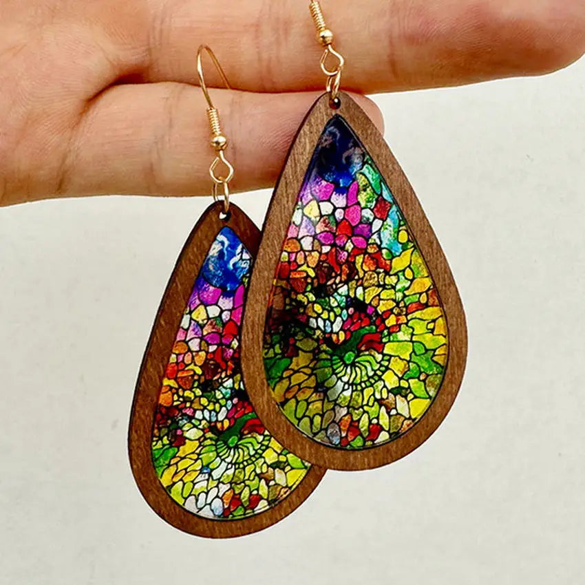 TEEK - Mosaic Stained Glass Earrings JEWELRY theteekdotcom 1  