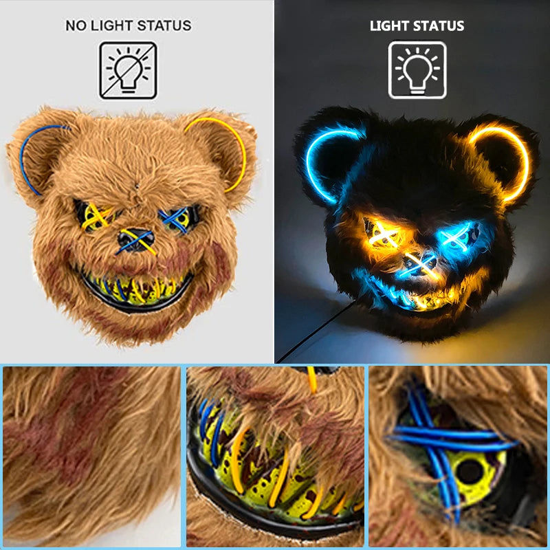 TEEK - Light Up Killer Bear | Bunny Mask COSTUME theteekdotcom