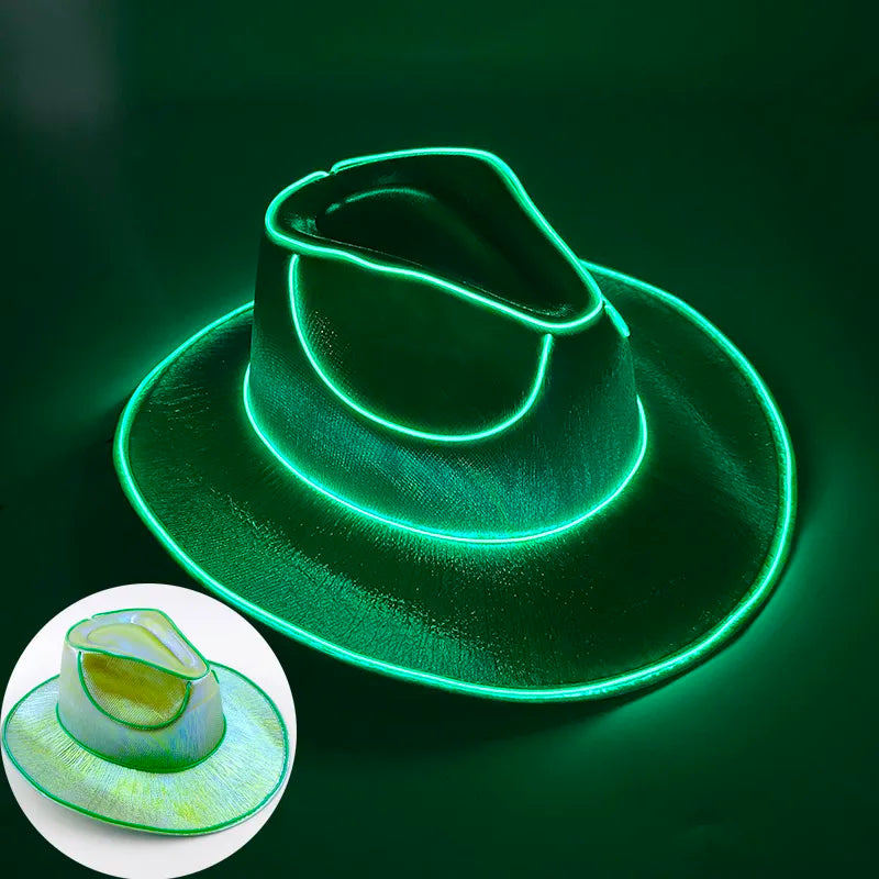 TEEK - Wireless LED Cowgirl Hat HAT theteekdotcom 05 green  