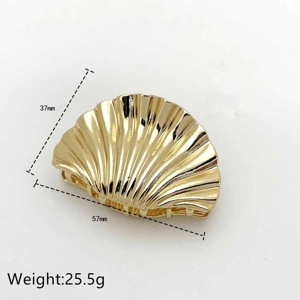 TEEK - Metal Shell Shape Hair Claw Clip HAIR CARE theteekdotcom Small Gold  