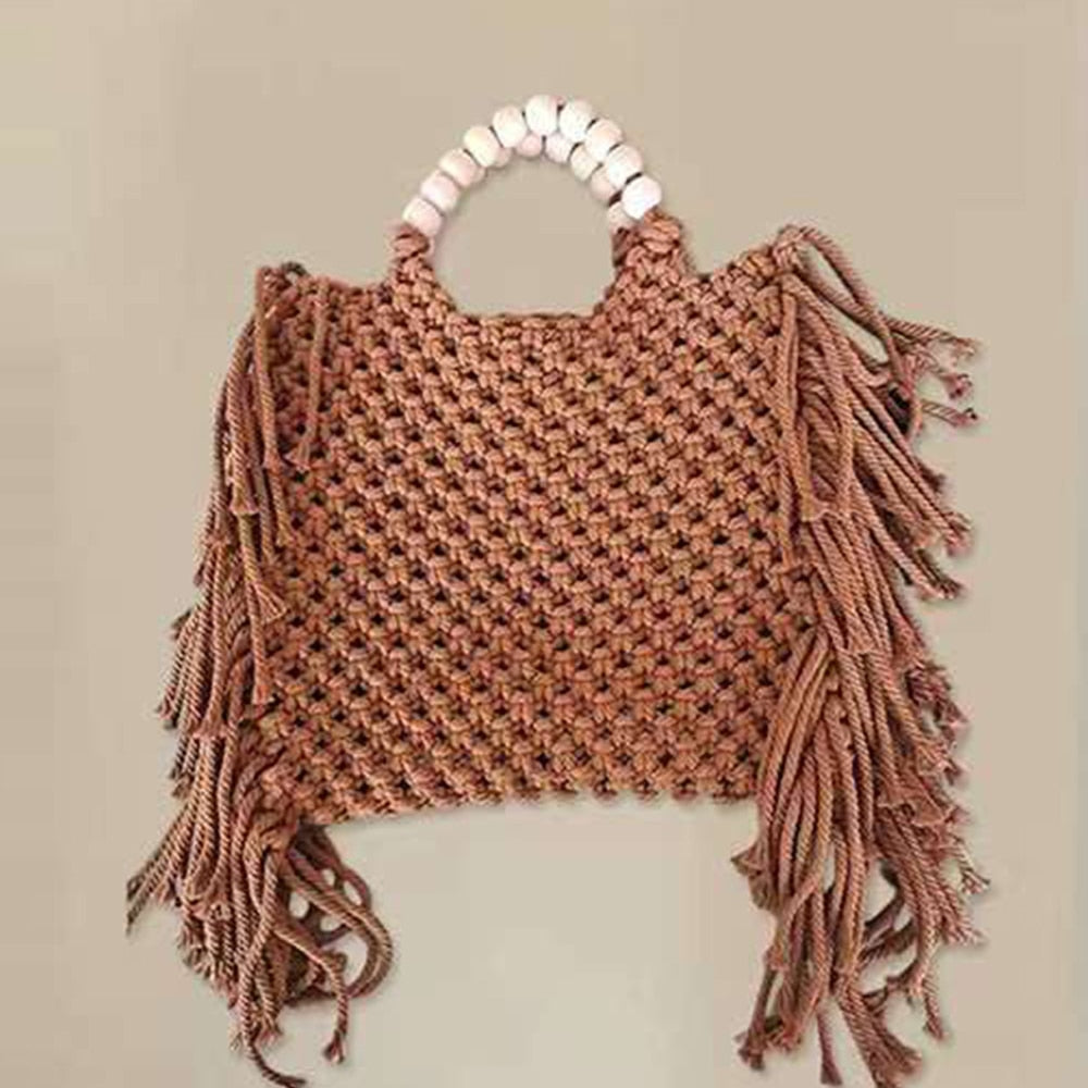 TEEK - True Tassel Beaded Bag BAG theteekdotcom pink 23cm/9in 