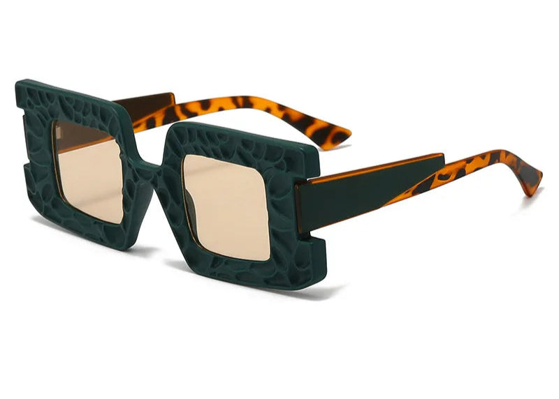 TEEK - Square Steampunk Sunglasses EYEGLASSES theteekdotcom green