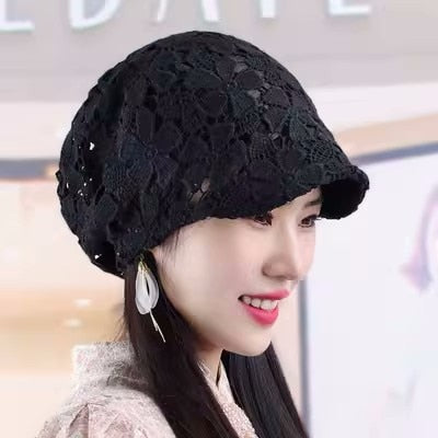 TEEK - Elegant Knitted Lace Hats HAT theteekdotcom Black hei-XY 55-60cm head circumference 