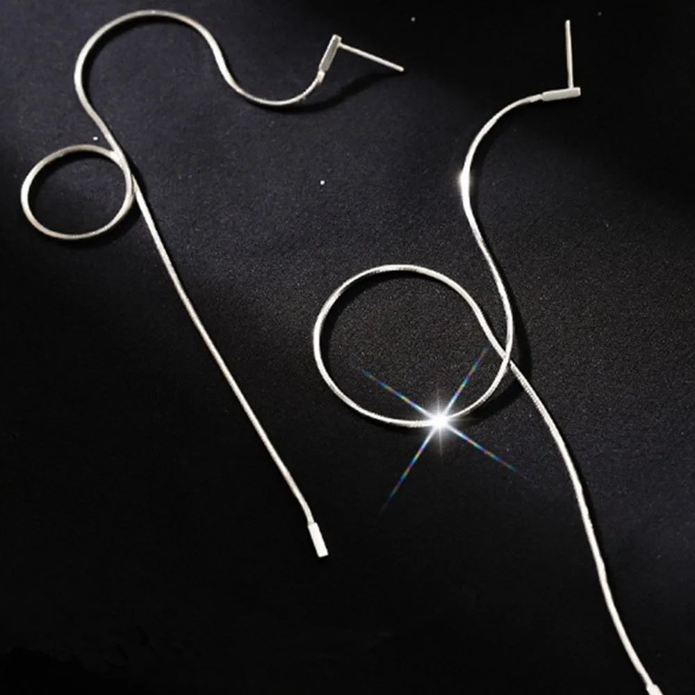 TEEK - Long String Internet Famous Earrings JEWELRY theteekdotcom silver