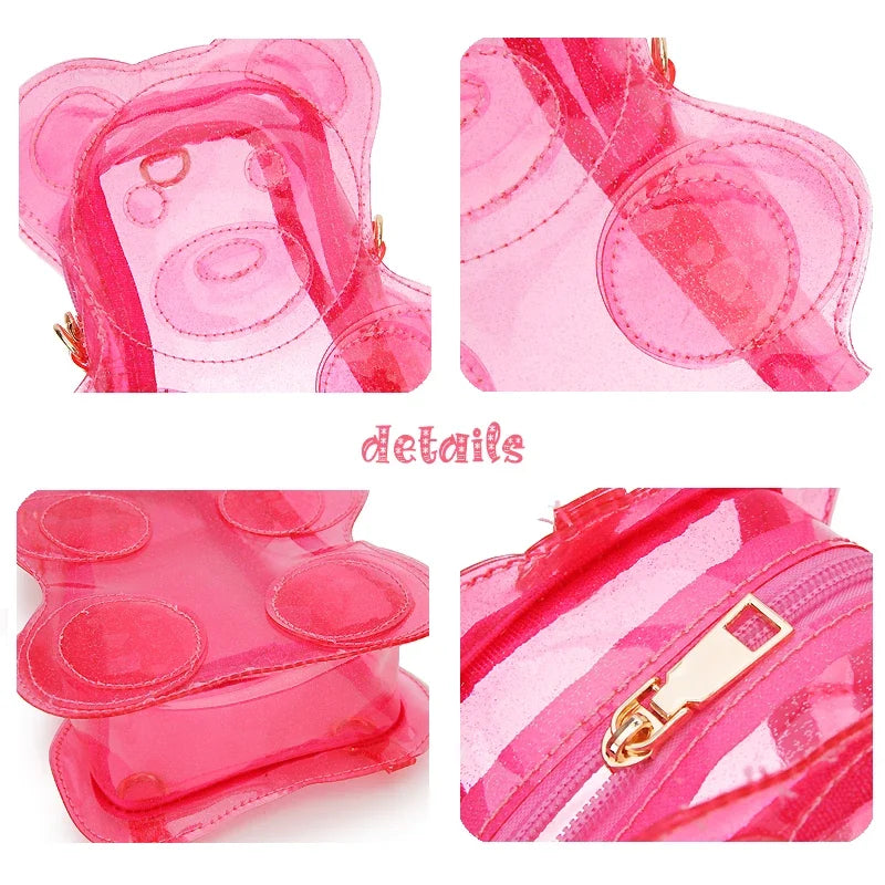 TEEK - Glitter Transparent Bear Mini Backpack BAG theteekdotcom