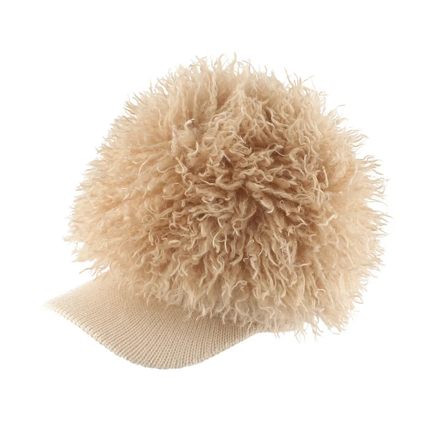 TEEK - Furry Velvet Knitted Baseball Cap HAT theteekdotcom beige