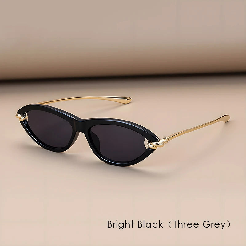 TEEK - Cat Eye Tortoiseshell Sunglasses EYEGLASSES theteekdotcom Black Grey c1 China Mainland