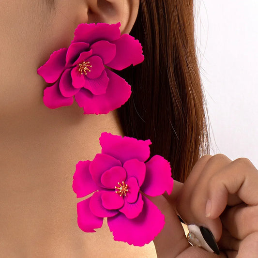 TEEK - Big Flower Drop Earrings JEWELRY theteekdotcom