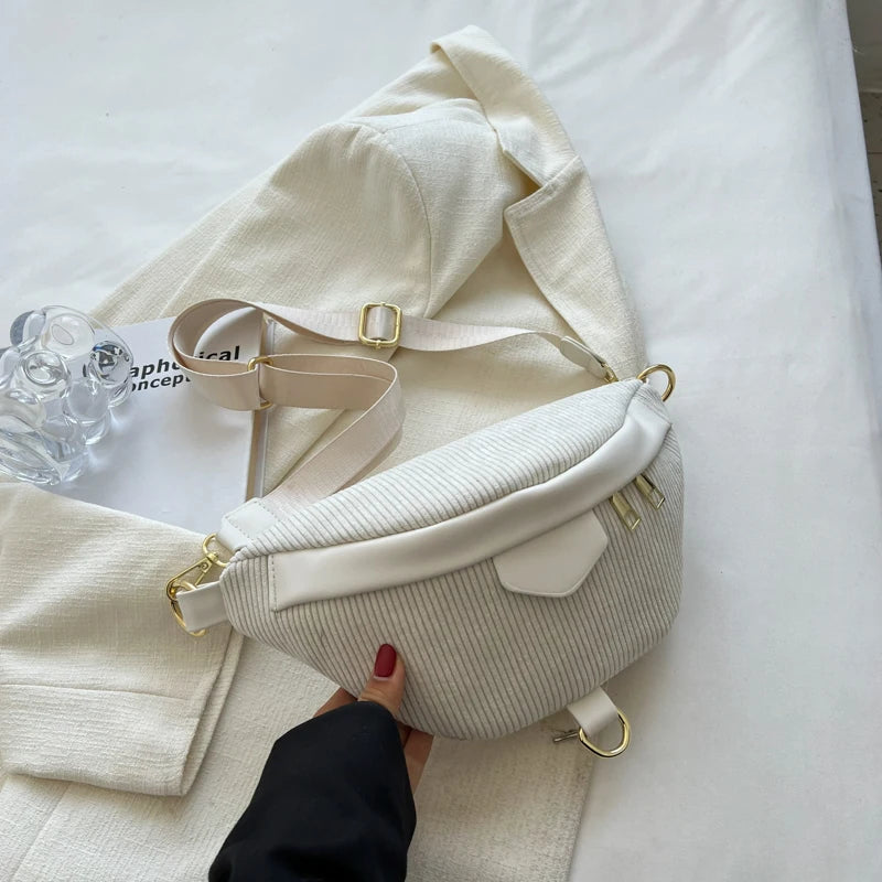 TEEK - Corduroy Fanny Waist Bag BAG theteekdotcom white  