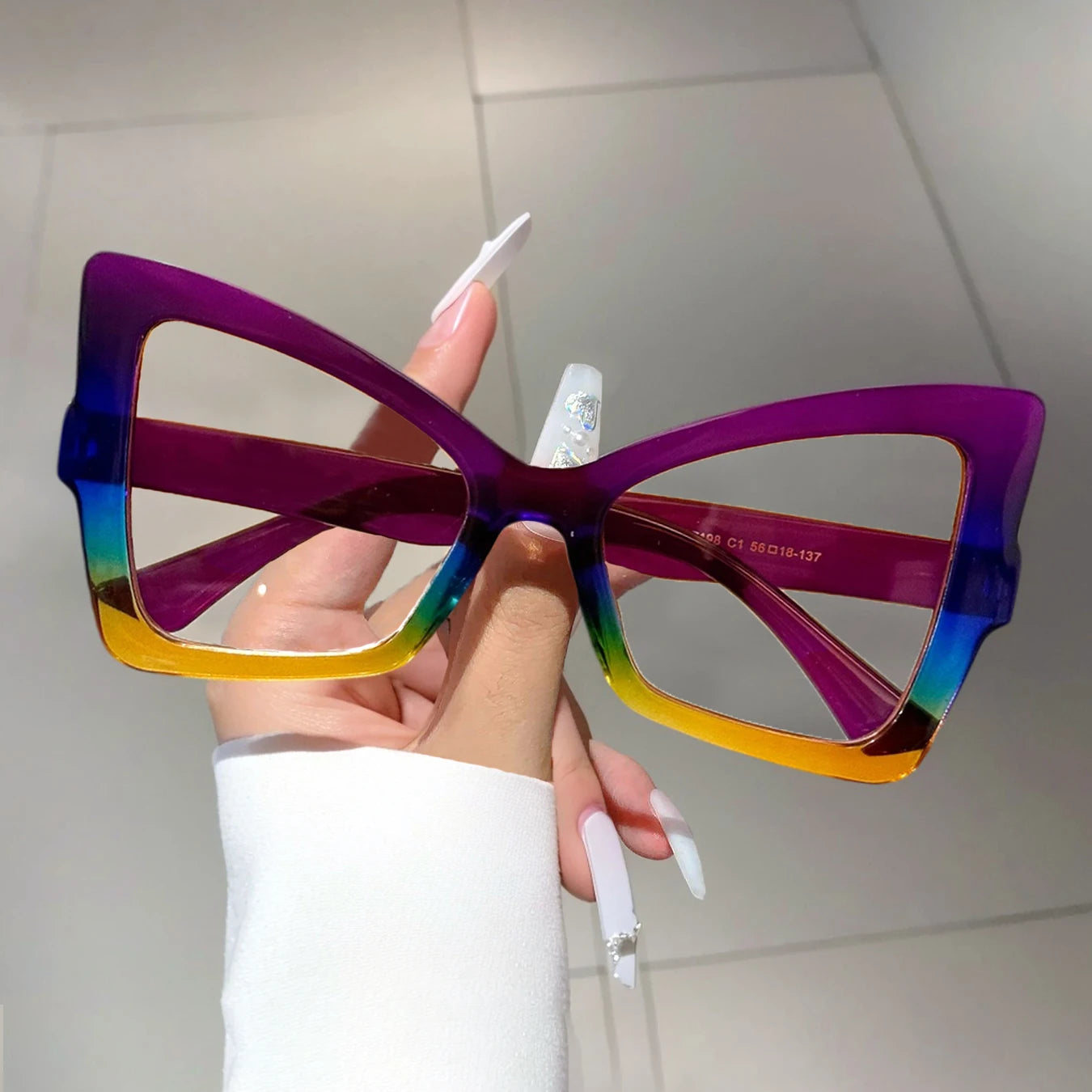 TEEK - Oversized Cat Eye Contrast Color Frame Eyewear EYEGLASSES theteekdotcom colorful