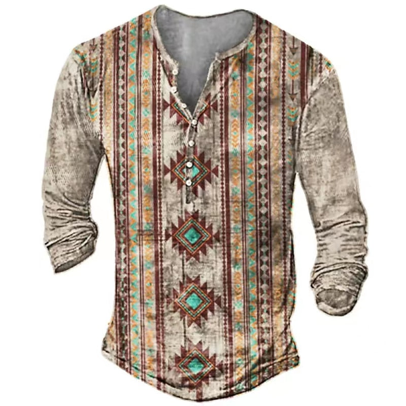 TEEK - Various Ethnic Pattern Shirts TOPS theteekdotcom OFSZ-02990 M 