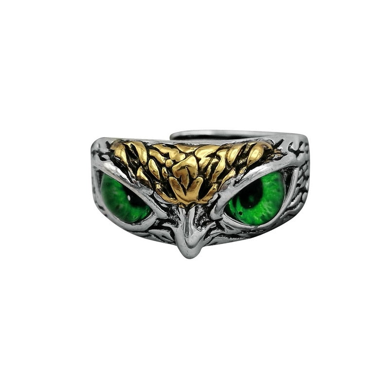 TEEK - Owl Eyed Rings JEWELRY theteekdotcom Golden-Green Adjustable 