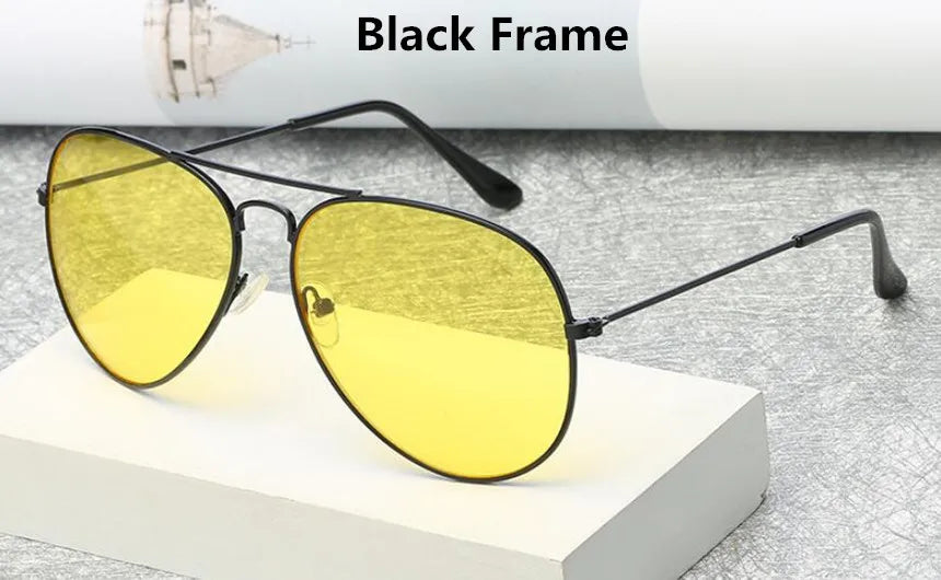 TEEK - Aviation Night Vision Yellow Sunglasses EYEGLASSES theteekdotcom Black  