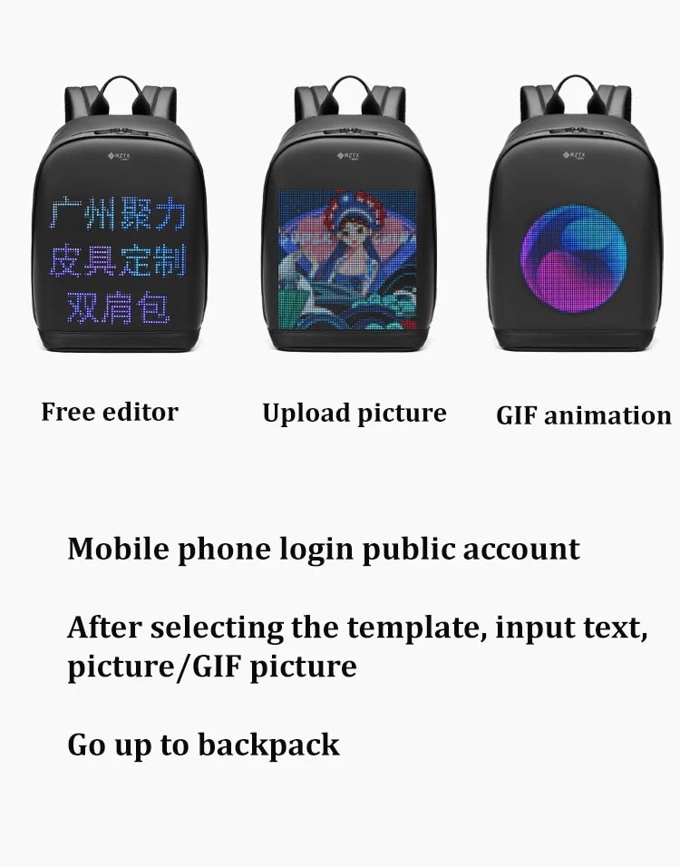 TEEK - Customizable Advertisement LED Backpack BAG theteekdotcom   