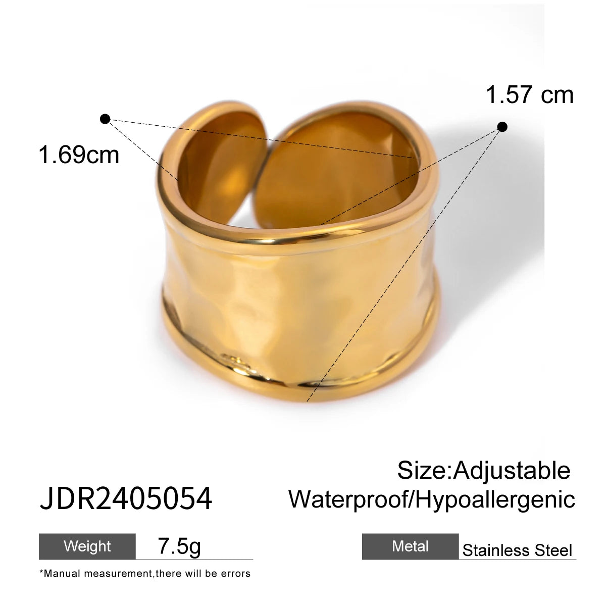 TEEK - 18K Gold Color Plated Stainless Steel Stackable Ring JEWELRY theteekdotcom JDR2405054