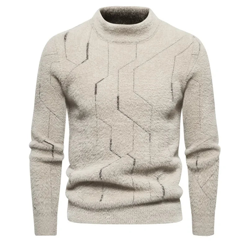 TEEK - Mens  Soft and Comfortable Knit Sweater SWEATER TEEK beige-H01 S 