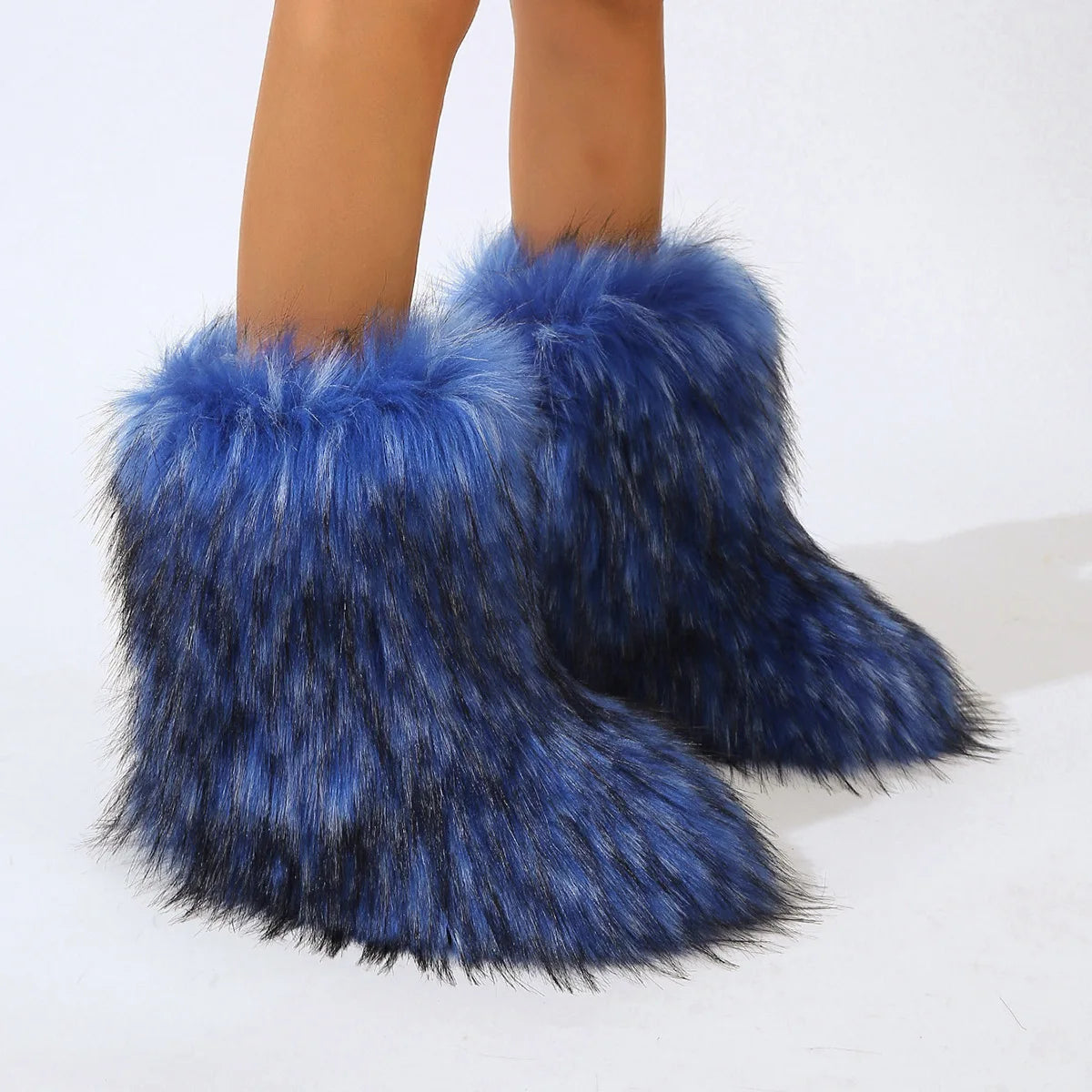 TEEK - Fluffy Faux Fox Fur Boots SHOES theteekdotcom