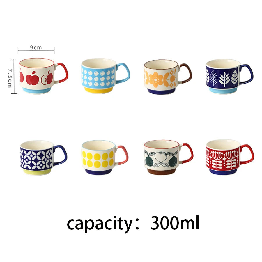 TEEK - 300ml Ceramic Underglaze Colored Stackable Mugs HOME DECOR theteekdotcom   