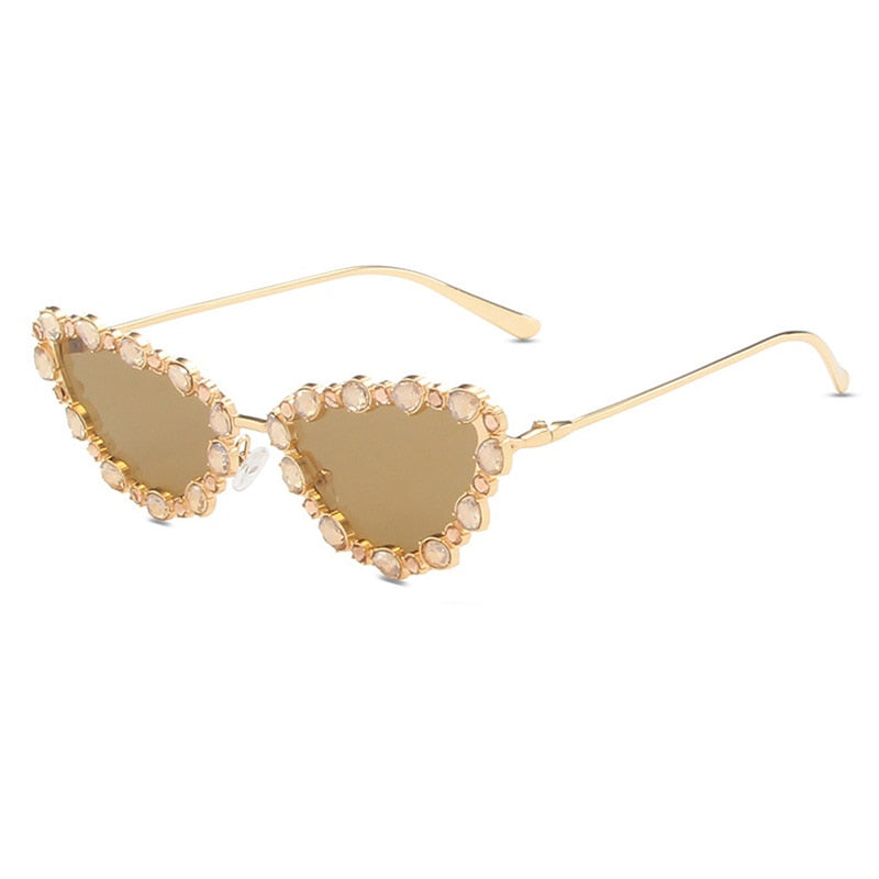 TEEK - Crystal Cat Eye Sunglasses EYEGLASSES theteekdotcom Golden tea  