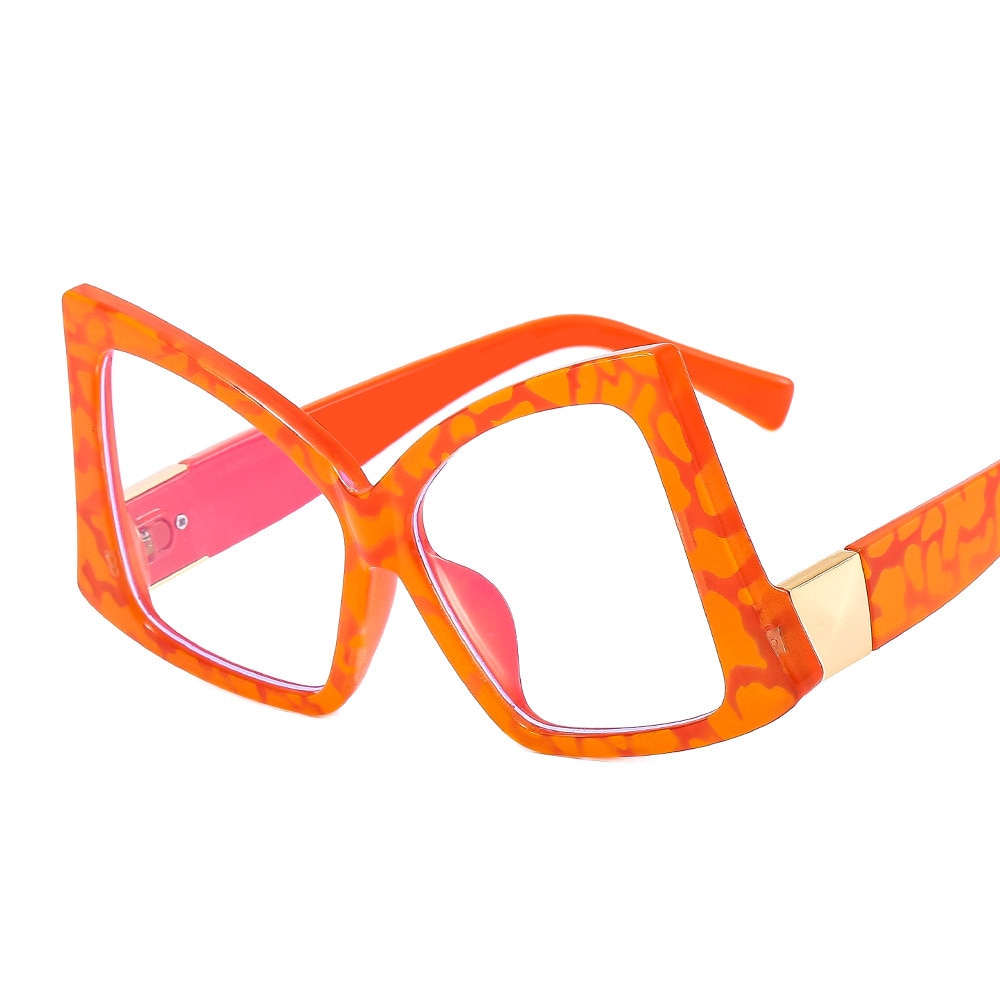 TEEK - Oversized Bow Cat Eye Eyewear EYEGLASSES theteekdotcom Orange Clear  