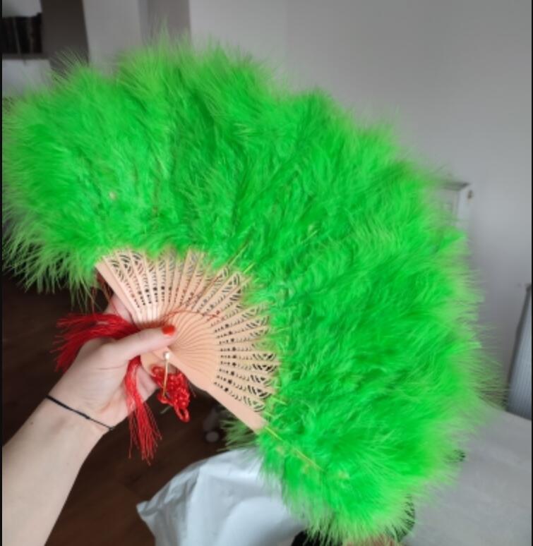 TEEK - Feather Hand Fan FAN theteekdotcom Green  