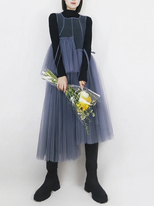 TEEK - Mesh Top Sleeveless Layered dress DRESS theteekdotcom