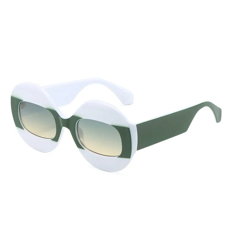 TEEK - Oval Streamline Sunglasses EYEGLASSES theteekdotcom w green-green yellow as picture shows 