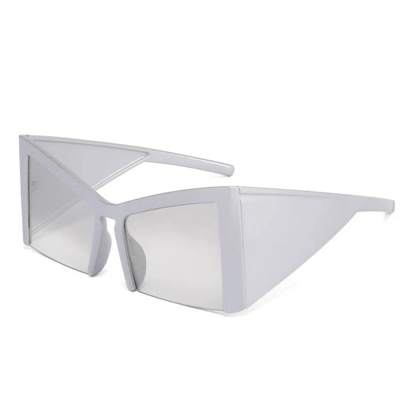 TEEK - Blocked Kitty Oversized Shield Sunglasses EYEGLASSES theteekdotcom C5 White  