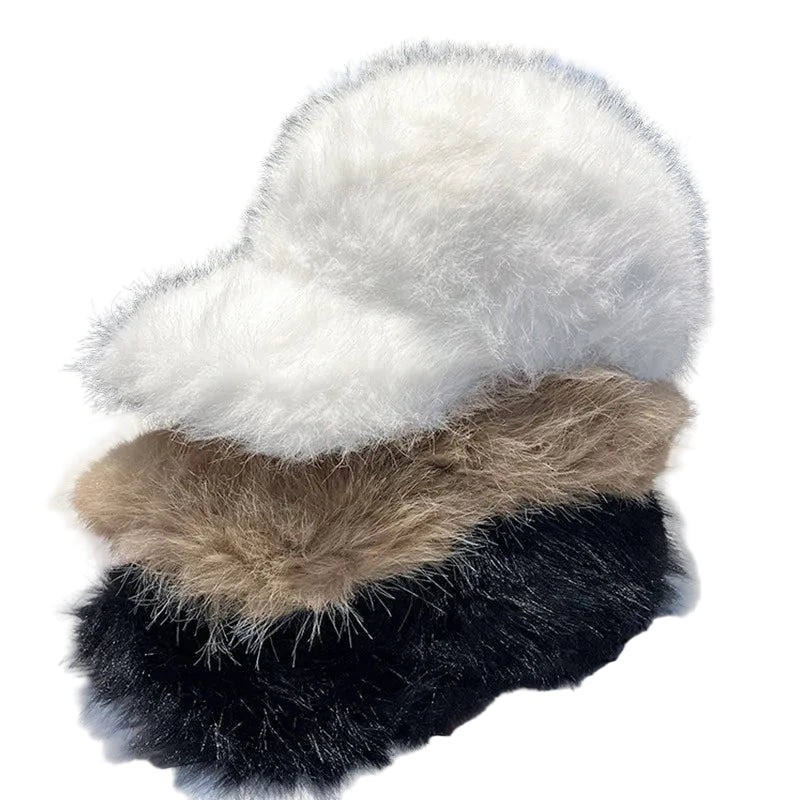TEEK - Fur Warm Snow Faux Fox Fur Thick Baseball Hat HAT theteekdotcom