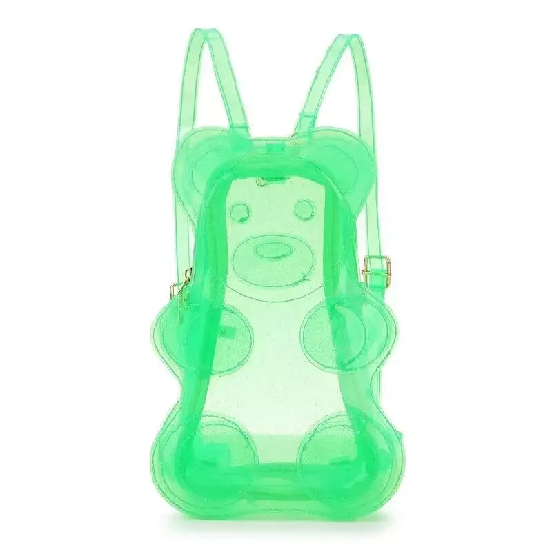 TEEK - Glitter Transparent Bear Mini Backpack BAG theteekdotcom Light Green