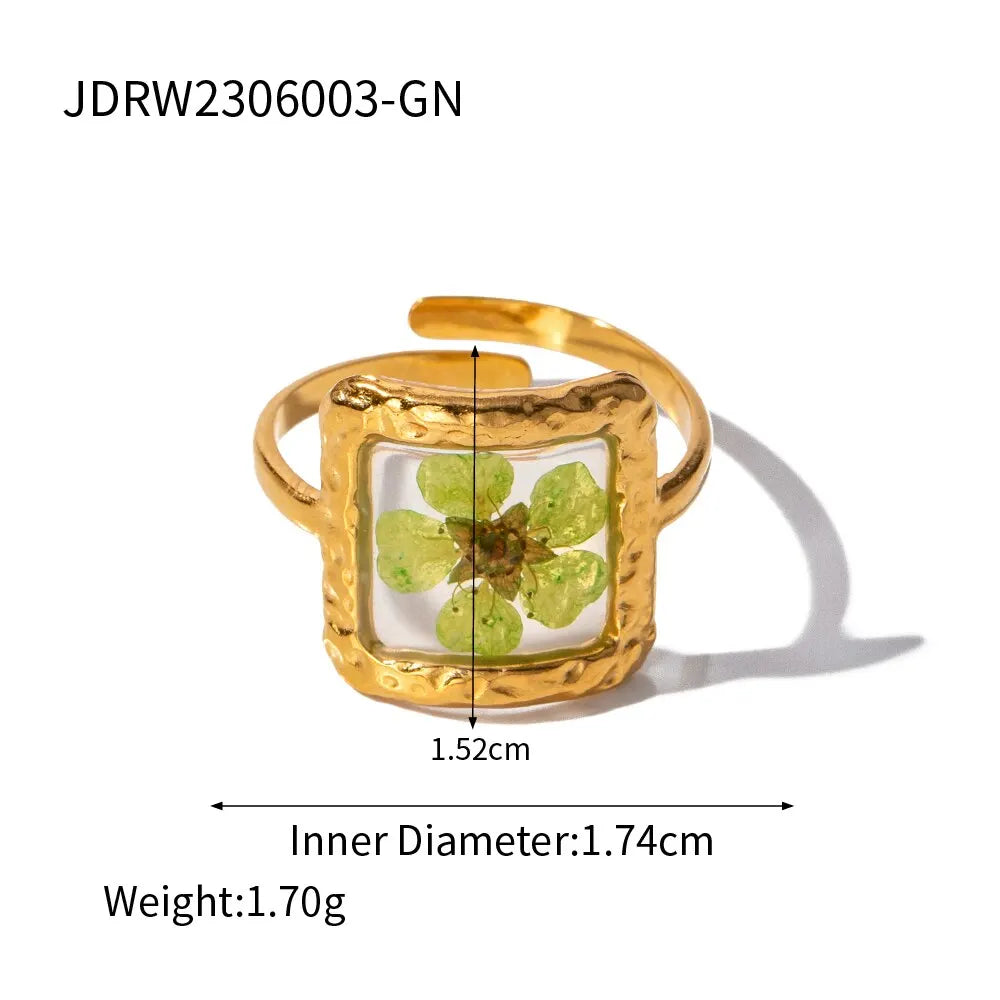 TEEK - Eternity Flower 18K Gold Plated Ring JEWELRY theteekdotcom JDRW2306003-GN  