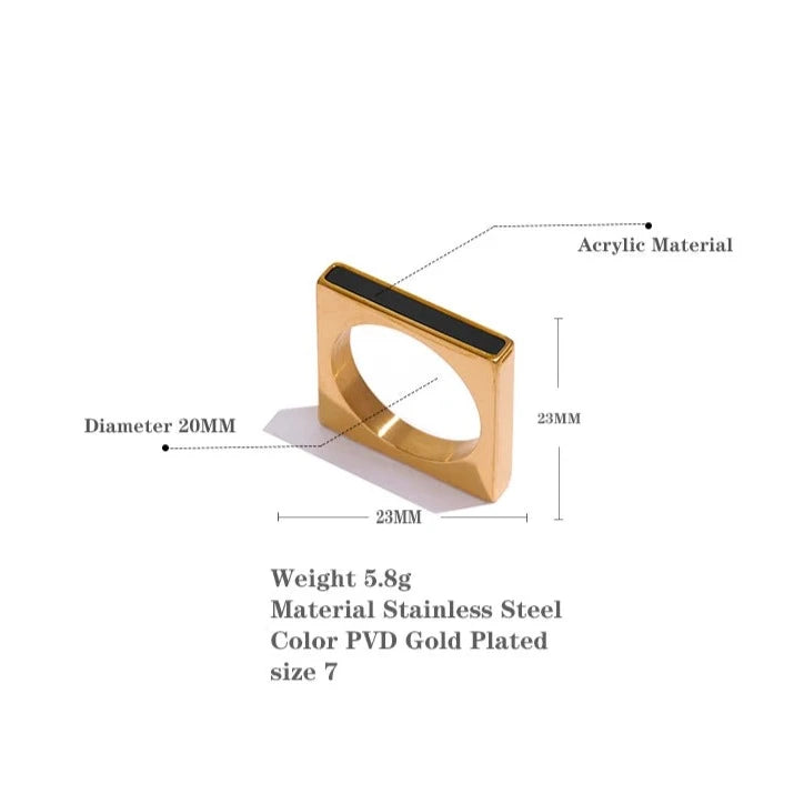 TEEK - Minimalist Geometric Square Stainless Steel Ring JEWELRY theteekdotcom   