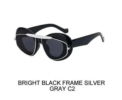 TEEK - Cat Eye Double Frame Sunglasses EYEGLASSES theteekdotcom C2  