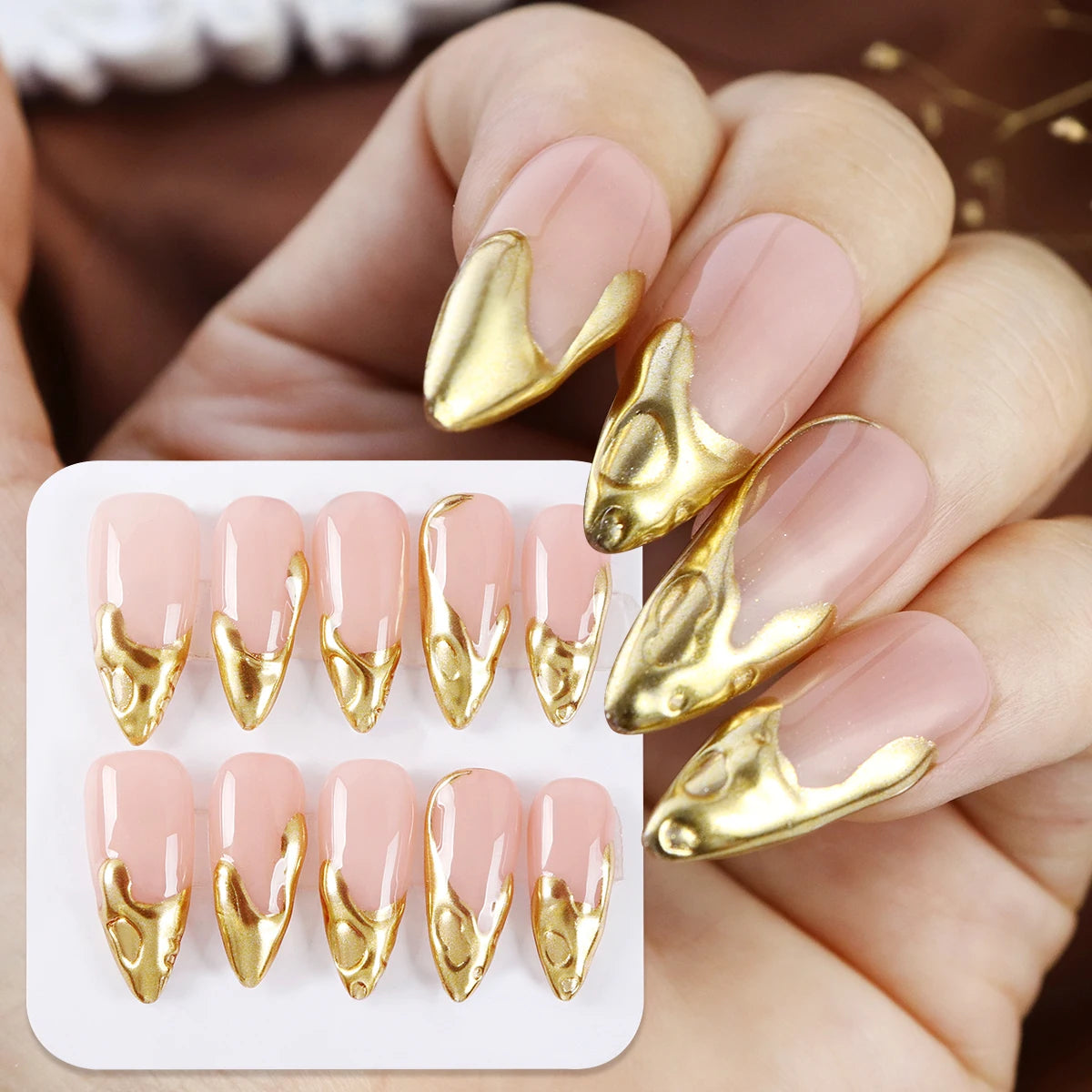 TEEK - 10pcs Pure Handmade 3D Press-On Nails NAIL ART theteekdotcom   