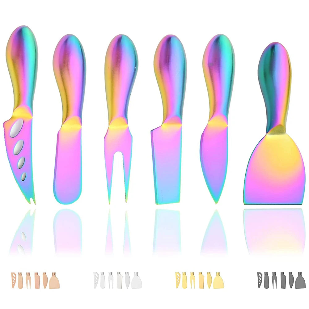 TEEK - 6 Pcs Matte Mini Stainless Steel Cutlery Set HOME DECOR theteekdotcom 6Pcs Rainbow  