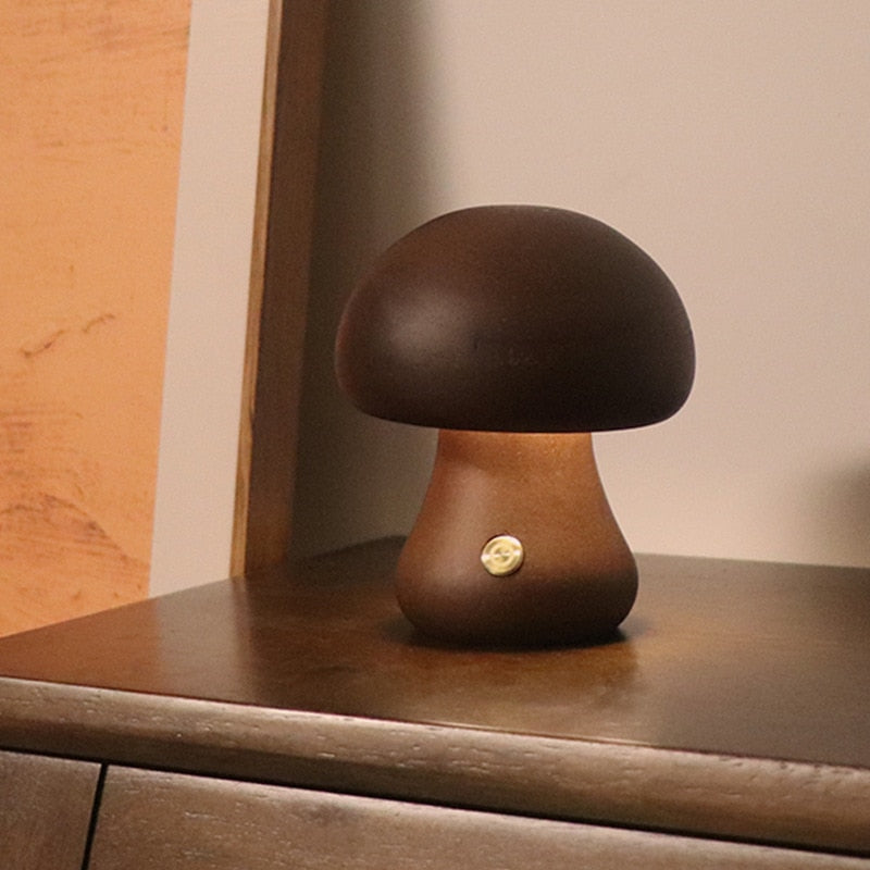 TEEK - Mushroom LED Night Lamp HOME DECOR theteekdotcom C - Walnut  