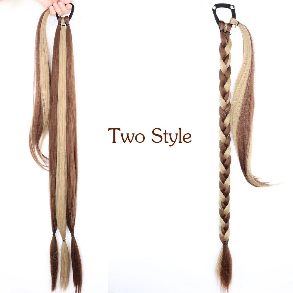 TEEK - 34inches Synthetic Long Braided Ponytail Hair Extensions HAIR theteekdotcom Q81-12H24