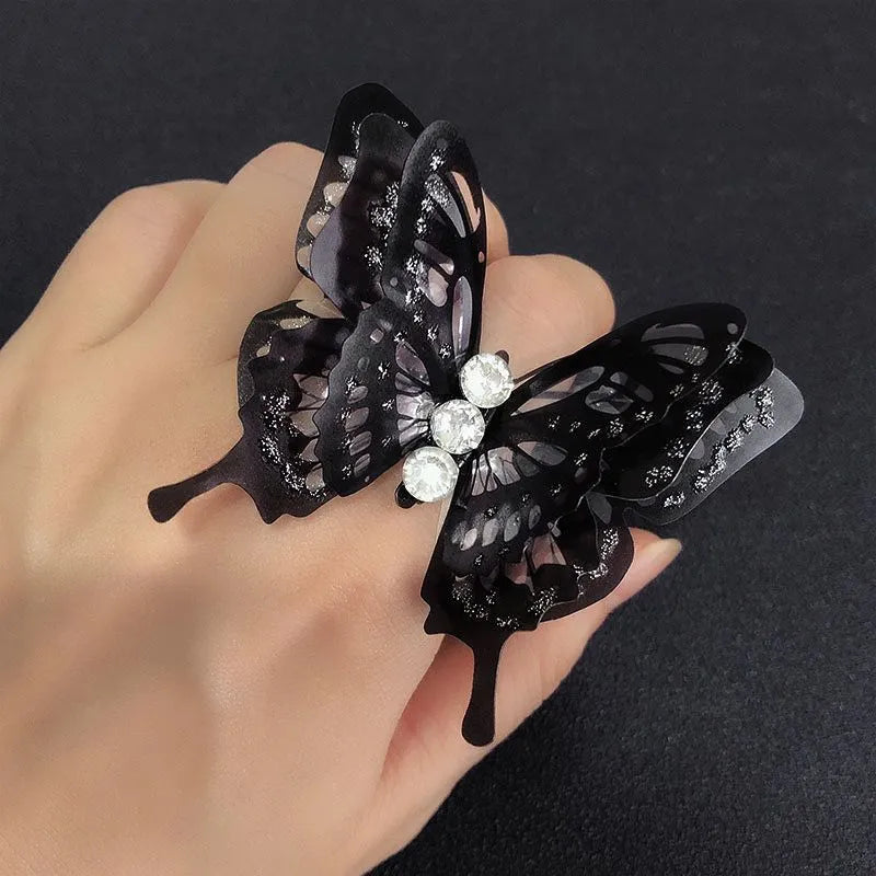 TEEK - Flutter Butterfly Ring JEWELRY theteekdotcom rhinestone black  