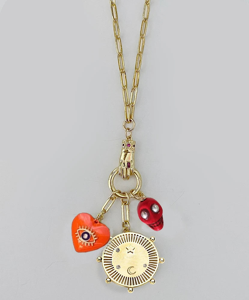 TEEK - Mex Sacred Heart Amulet Charms Necklaces JEWELRY theteekdotcom 31  