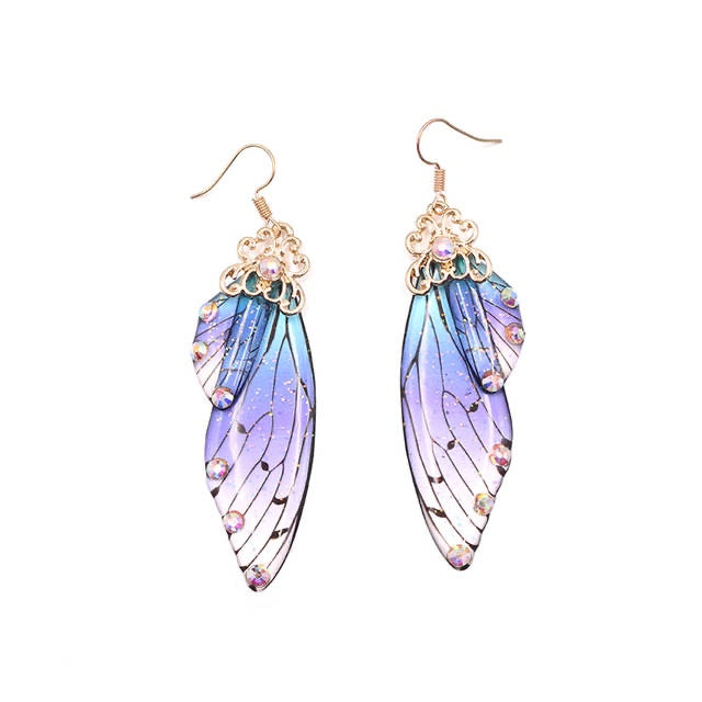TEEK - Handmade Fairy Wing Earrings  theteekdotcom GD-BU  